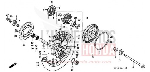 REAR WHEEL XRV750R de 1994